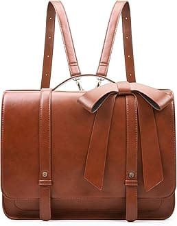 Briefcase for Women Messenger Backpack PU Leather 14 inch Laptop Bag Satchel Computer Bag for College Business Travel | PU Leather, Laptop Bag, Satchel, Computer Bag, for College, Business