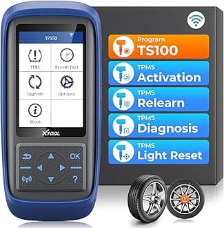 XTOOL TP150 TPMS Programming Tool, Universal TPMS Relearn/Reset/Activate Tool(315/433MHz), Tire Sensor Programmer for XTOOL TS100 Only, Tire Pressure Monitoring System Diagnostic Tool