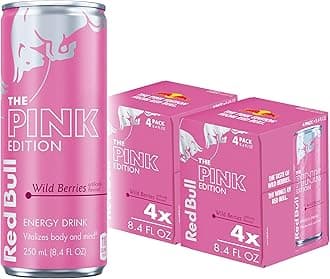 Pink Edition Energy Drink, Wild Berries, 8.4 fl. oz., Pack of 8 cans, with 80mg Caffeine, Taurine & B Vitamins