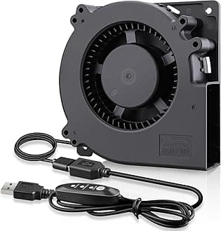 GDSTIME Quiet 120mm USB Blower Fan with 3 Speed Control, 5V Squirrel Cage Blowers, DC Brushless Centrifugal Fans for Receiver DVR Xbox Modem AV Cabinet Cooling