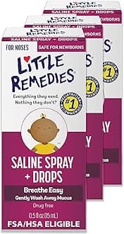 Noses Saline SprayDrops, 0.5 Ounce, 3 Boxes TotalGently Wash Away Mucus for Ages Newborn and up
