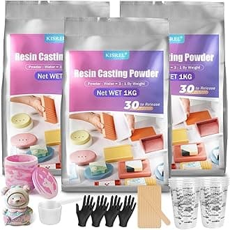 Resin Casting Powder 3000g, Fast Curing Casting Resin Kit for Beginners, 20~30 Minutes Demold, Water Activated Plaster Powder for Craft Casting, Easy Mixing and Self Leveling