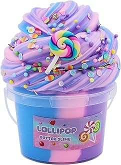 ICHICHI Multicolor Butter Slime,Non-Sticky and Super Soft Scented Purple Slime,Stress Relief Toy(Purple Pink Blue in 1 Pack).