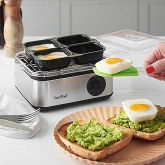 VonShef Premium Electric Egg Boiler for 16 Eggs with Poacher and Omelette Maker Bowl