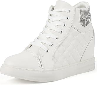 Womens Fashion Platform Shoes Hidden Wedge Heel High Top Sneakers for Women Platform Boots Working Shoes Women