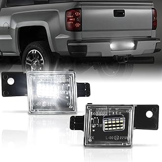LED License Plate Light Compatible with 2014 2015 2016 2017 2018 2019 2020 2021 2022 Chevy Silverado GMC Sierra 1500 2500HD 3500HD 2015-2021 Colorado Canyon Pickup Truck 6000K, White