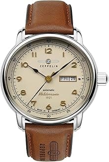 Z96645 Mens Mediterranee 1921 Leather Strap Beige Dial Automatic Watch