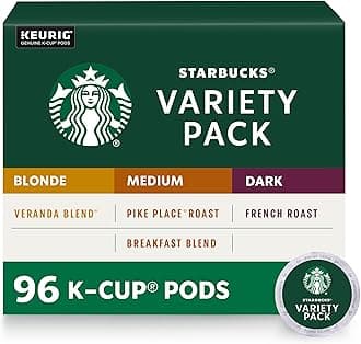 Starbucks Black Coffee K-Cup Coffee Pods — Variety Pack for Keurig Brewers — 4 boxes (96 pods total)