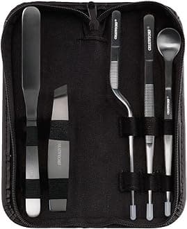 CREATIVECHEF Professional Chef Plating Kit,Culinary Plating Set , 5 Piece, Black, Stainless Steel
