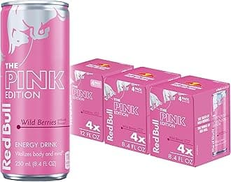 Red Bull Pink Edition Energy Drink, Wild Berries | 8.4 fl oz | Pack of 12 | 80mg Caffeine | B Vitamins