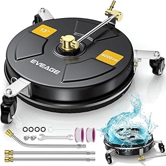 EVEAGE 2-in-1 Surface Cleaner & Undercarriage Pressure Washer Attachment, Compact 13" Pressure Washer Surface Cleaner with Wheels, Reversible Power Washer Surface Cleaner for Sidewalk Driveway Black