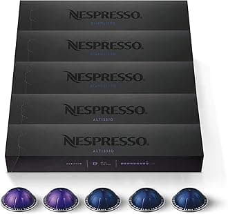 Capsules Vertuo, Espresso Variety Pack, Medium and Dark Roast Espresso, 50-Count Espresso Pods, Brews 1.35oz.
