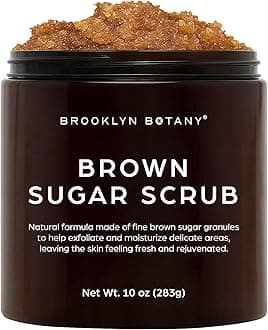 Brooklyn Botany - Brown Sugar Body Scrub - Exfoliating Face Scrub & Body Scrub for Cellulite, Stretch Marks, Skin Blemishes, and Varicose Veins, 10 oz