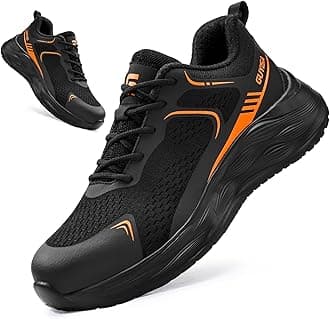 Steel Toe Shoes for Men Work Safety Shoes Industrial Construction Shoes Mid Cut Industrial Boot Work Sneakers Comfortable Lightweight Safety Shoes for Work