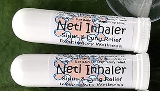 NETI Salt Air Relief INHALERS! Set of Two (2) Sinus & Lung, Himalayan & Botanicals! Respiratory Wellness. Healing Aromatherapy. Energizing! Colds, Asthma, Cough, Bronchitis 100% Natural