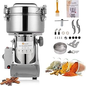 FoundGo1000g Electric Grain Mill 35.27oz/1,000g Commercial Grain Grinder Stainless Steel Powder Grinding Machine 25,000rpm Pulverizer for Pulverizing Spice/Coffee/Flour/Pepper/Herb
