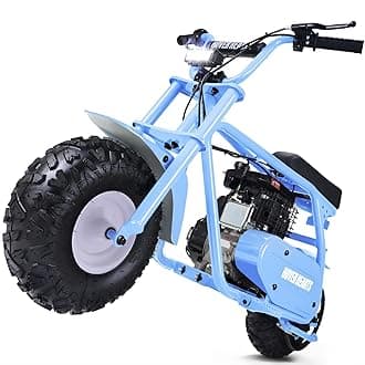 Mini Bike, Gas Dirt Bike, Minibike, Gas Powered Mini Bikes for Adults, 99cc-4 Stroke Pit Bike with Led Light, Min Dirtbike, Motorcycle Max Load 175 Lbs, Max Speed 28 Mph, Age13+ (Blue)