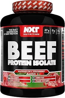 NXT Nutrition Beef Protein Isolate Powder - Protein Powder High in Natural Amino Acids - Paleo, Keto Friendly - Dairy and Gluten Free - Muscle Recovery | 1.8kg (Watermelon & Strawberry)