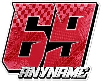 (New Update) Custom Race Number Sticker, Personalized Racing Name Number Car Decal Waterproof Die-Cut Vinyl Stickers for Dirt Bike Plate BMX Car Truck Decor Motorcycle Bike Motors RC