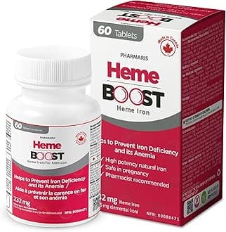 Heme Boost 11.6Mg (232Mg Iron) I 60 Tablets High Potency Natural Iron Supplement Absorption & Gentle On Stomach Pills For Adults Safe Use In Pregnancy