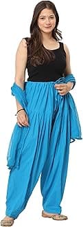 NOBHOB Woman's Plain Cotton SEMI Patiala Salwar with Dupatta|| Free Size || Plain Patiala || SEMI Patiala Pants || Solid Cotton Patiala || Patiyala