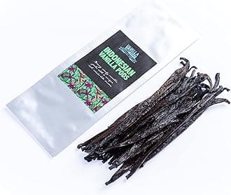 Indonesian Vanilla Pods - Pack of 2 Vanilla Pods - Grade A Vanilla Beans - Whole Grade A Vanilla Pods - Premium Indonesian Vanilla - Vanilla Pods & Beans from Around The Globe