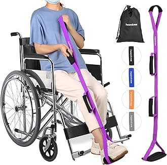 39'' Long Leg Lifter Strap with Padded Handgrips and Feet Loop,Rigid Leg Lifter Hip&Knee Replacement Surgery Recovery Kit,Mobility Aids Foot Lifter Easily Get in and Out of Bed,Car,Wheelchair