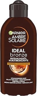 Garnier Tanning Oil for Face and Body, Nourishing Sun Oil for Gently Tanned Skin, Ambre Solaire with Coconut Fragrance, 1 x 200 ml