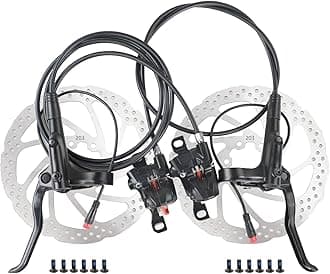 Shimano MT200 E-Bike Hydraulic Disc Brakes Set, 2024 New Upgrade 2-Pin 2-Piston Ebike Hydraulic Brakes Set with 203mm Rotors, Pre-Bled with Mineral Oil Electric Bike Hydraulic Brakes