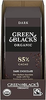 Green & Black's Organic Dark Chocolate Bar, 85% Cacao, 10 - 3.17 oz Bars
