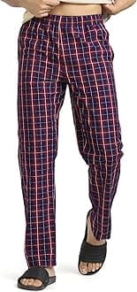 XYXXMen's Checkmate Super Combed Cotton Check Pajama with Dual Side Pockets & No Marks Waistband