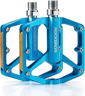 ROCKBROS Mountain Bike Pedals MTB Pedals Bicycle Flat Pedals Aluminum 9/16" Sealed Bearing Lightweight Platform for Road Mountain BMX MTB Bike