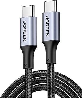 UGREEN USB C to USB C Cable, 100W 2-Pack USB C Charger Cable for iPhone 17/17 Air/17 Pro/17 Pro Max, MacBook Pro, iPad Pro, Dell XPS, Samsung Galaxy S25/S24/S23 Ultra, Switch, Pixel, 10FT Black