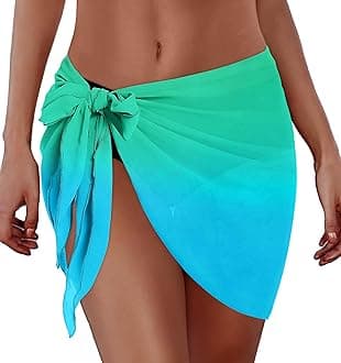 Swimsuit Coverups for Women Sarong Beach Bikini Wrap Sheer Short Skirt Chiffon Scarf for Swimwear