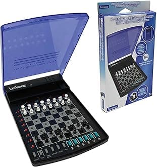 Lexibook, Electronic travel chess set, 32 pieces, 64 difficulty levels, 1 to 2 players, Strategy game, Family board game, LCG500