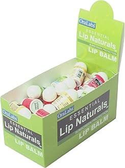 CHAP-ICE (Vanilla Bean, Tea Tree Mint, Bing Cherry) - Essential Lip Naturals Mini Lip Balm Assorted Flavours - Approximately 50ct (Vanilla Bean, Tea Tree Mint, Bing Cherry)[SPF-15]