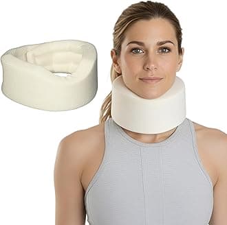 Universal Cervical Neck Brace, Soft Foam Collar with Adjustable Closure, 3” High Contour Support for Neck Pain, Injury Recovery & Spine Alignment, Cream Color