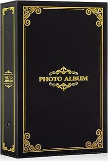 Lanpn Traditional Photo Album 4x6 300 Pockets, Classic Vintage Pictures Albums Holds 300 Horizontal 4x6 Pictures Only Black