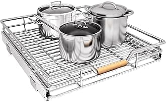 Pull out Cabinet Organizer, 18"W X 21"D, Heavy Duty Smooth Sliding Under Cabinet Shelves for Pots and Pans, Full-Extension Roll out Drawers, Slide out Organization for Home Kitchen Pantry