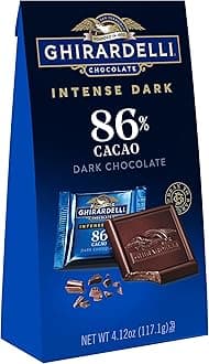 GHIRARDELLI Intense Dark Chocolate SQUARES, 86% Cacao, 4.12 oz Bag (Pack of 6)
