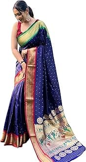 SGF11Women's Paithani Soft Lichi Silk Kanjivaram Sarees With Blouse Piece