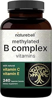 Methylated B Complex Vitamins - 240 Vegetarian Capsules - High Bioavailability 12-in-1 Formula - for Immune Health & Energy Support* - Non-GMO & Gluten-Free