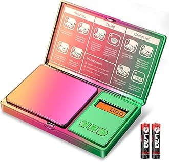 Digital Pocket Scale 300g/0.01g(10.58 oz x 0.001 oz),Rainbow Mini Scale for Food Ounces and Grams,Iridescent Plating Small Jewelry Gram Scale, Tare for Jewelry, Medicine, Coffee,Herbs,Coins