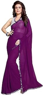 Mirchi Fashion Women's Mirror Border Latest Indian Bollywood Designer Saree Unstitched Blouse Piece