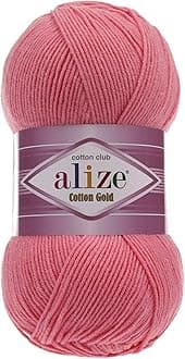 Alize 55% Cotton 45% Acrylic Cotton Gold Yarn 1 Skein/Ball 100 gr 360 yds (33-Candy Pink)