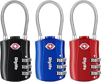 Diyife TSA Luggage Locks, [Newest Version][3 Packs] 3-Digit Security Padlock, Combination Padlocks, Code Lock for Travel Suitcases Luggage Bag Case etc.(Black&Blue&Red)