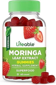 Moringa Gummies for Adults | 400 mg Moringa Extract | Great Tasting Moringa Supplement | Antioxidant Superfood for Men Women | 60 Gummies