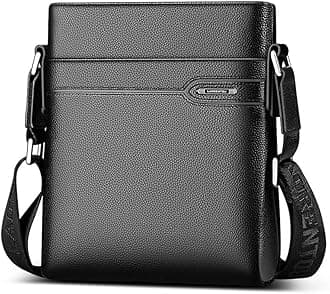LAORENTOU Men's Genuine Leather Shoulder Bag, Business Crossbody Bag for Men Messenger Bags Leather Purse Men's Side Bags