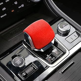 ZiWen New Interior Trim Center Gear Shift Knob Cover Accessories for Land Rover Discovery Range Rover Sport Velar 2022 2023 2024 2025 2026 (Suede Red)