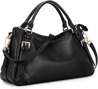 Kattee Women's Soft Genuine Leather Satchel Purses Top Handle Crossbody Bags Ladies Designer Medium Size Hobo Handbags